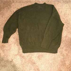 Knitted Navy Green Sweater